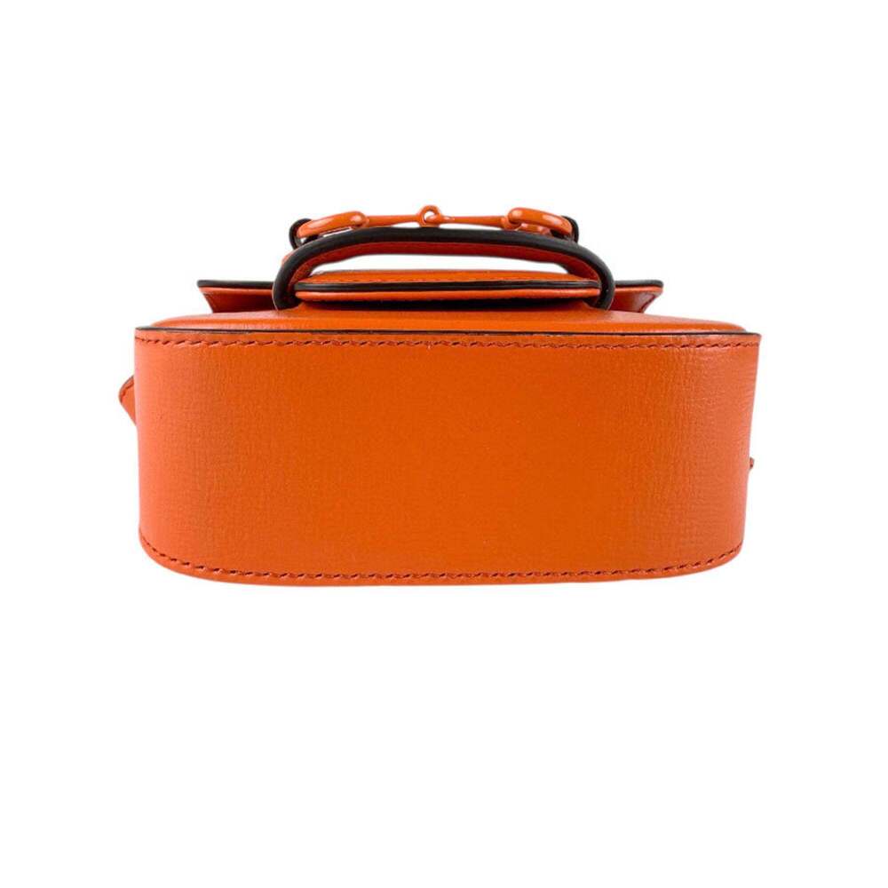 GUCCI Orange Leather Horsebit Shoulder Bag - Picture 4 of 13